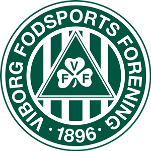 Viborg F.F. fodboldklub logo, mørkegrønt, med trekløver og initialerne VFF.